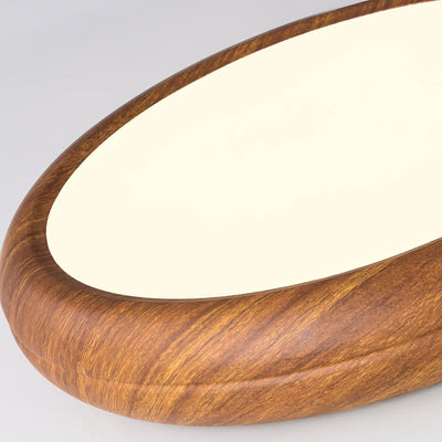 Nordic Round Wooden Ceiling Light – LED Flush Mount (Warm White 3000K, 18W-36W, 110-240V)