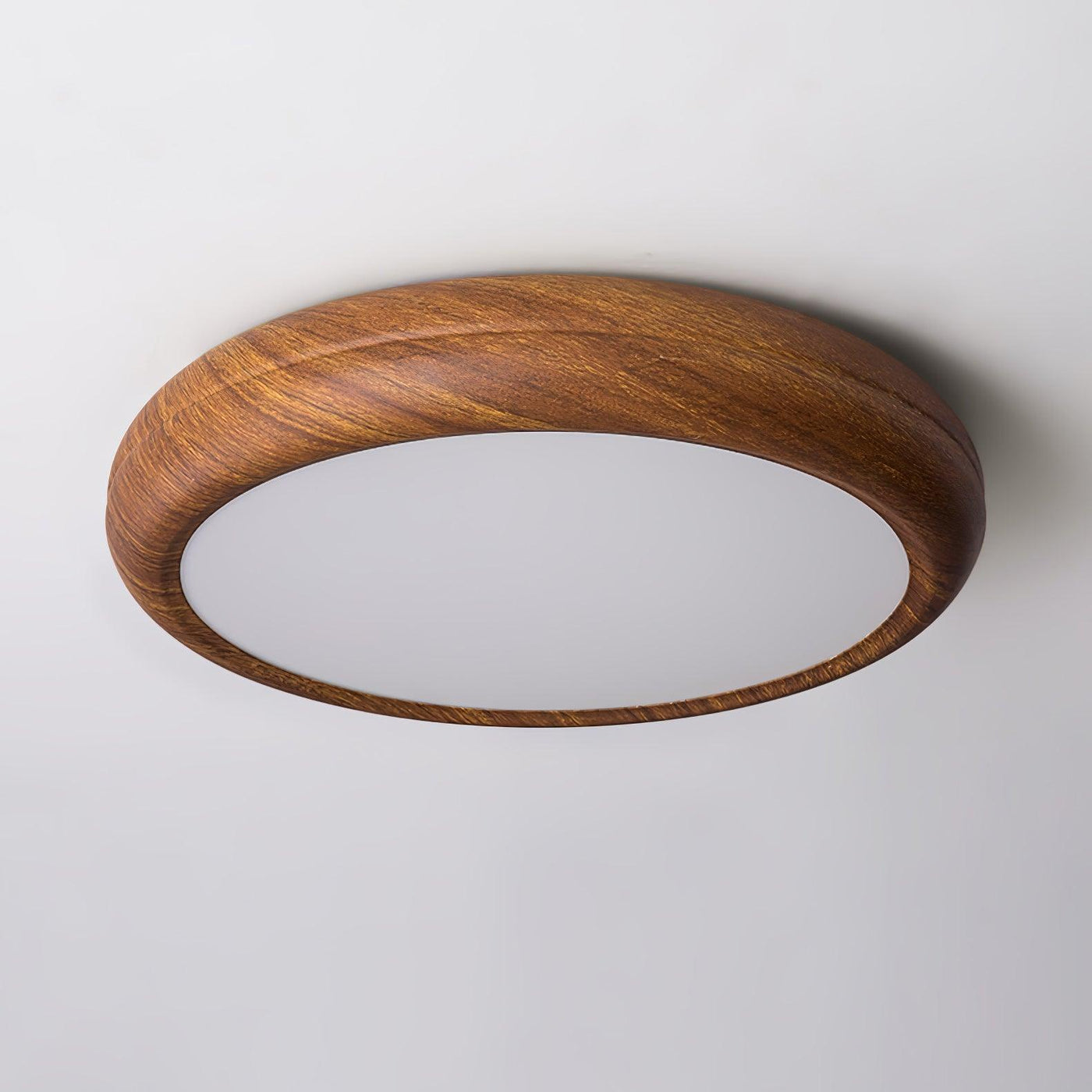 Nordic Round Wooden Ceiling Light – LED Flush Mount (Warm White 3000K, 18W-36W, 110-240V)