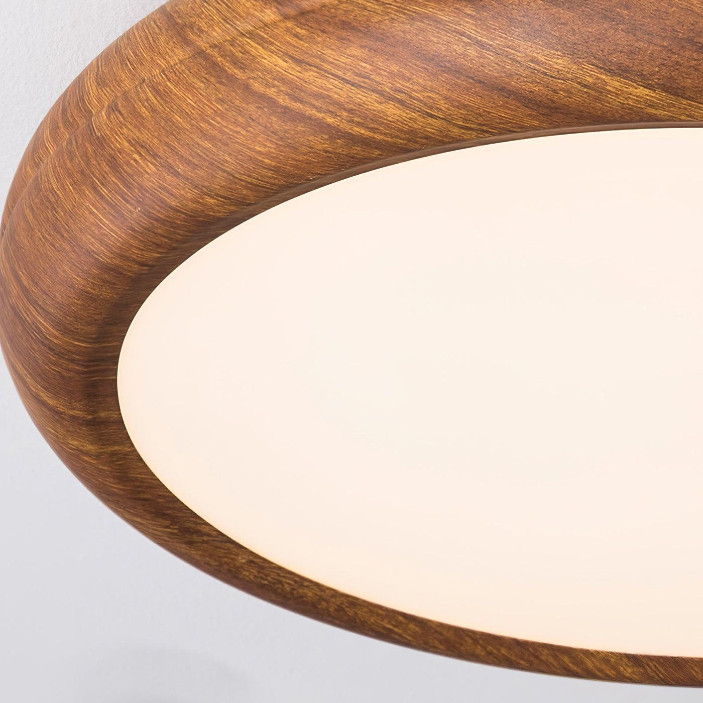 Nordic Round Wooden Ceiling Light – LED Flush Mount (Warm White 3000K, 18W-36W, 110-240V)