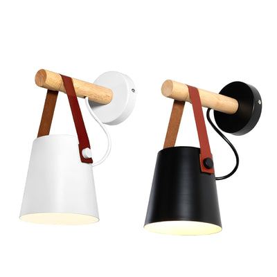 Nordic Cone Wood Wall Light – Elegant Scandinavian-Inspired LED Sconce