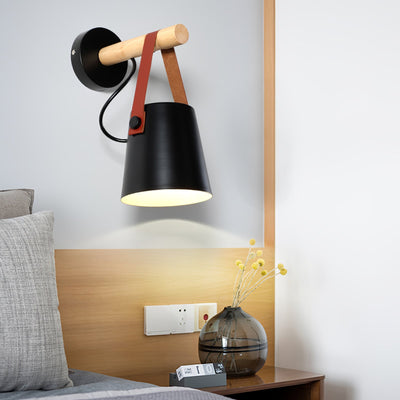 Nordic Cone Wood Wall Light – Elegant Scandinavian-Inspired LED Sconce
