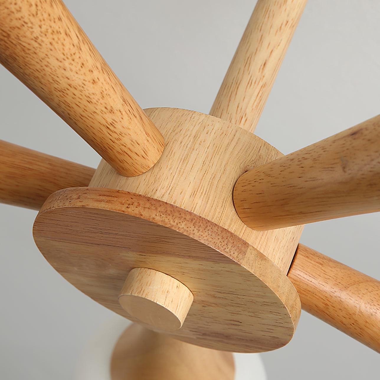 Luxury Wooden & Glass Chandelier – Elegant Illumination for a Sophisticated Space