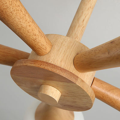 Luxury Wooden & Glass Chandelier – Elegant Illumination for a Sophisticated Space