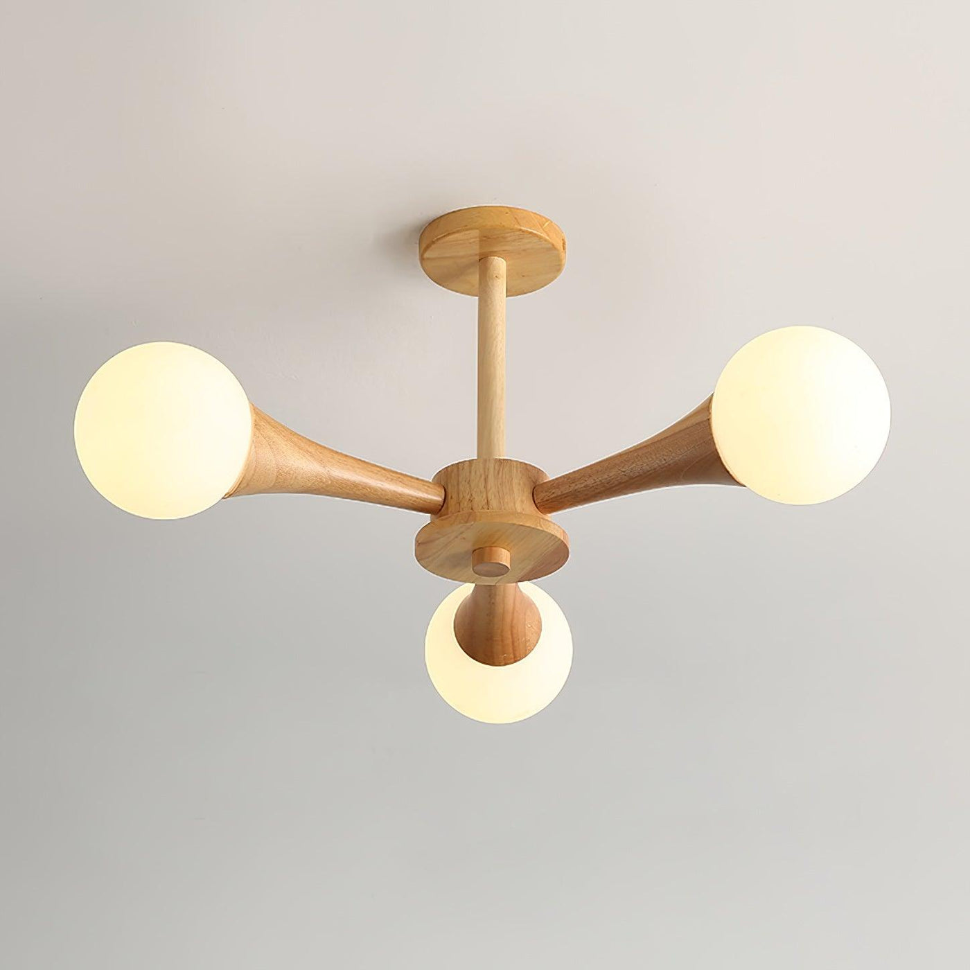 Luxury Wooden & Glass Chandelier – Elegant Illumination for a Sophisticated Space