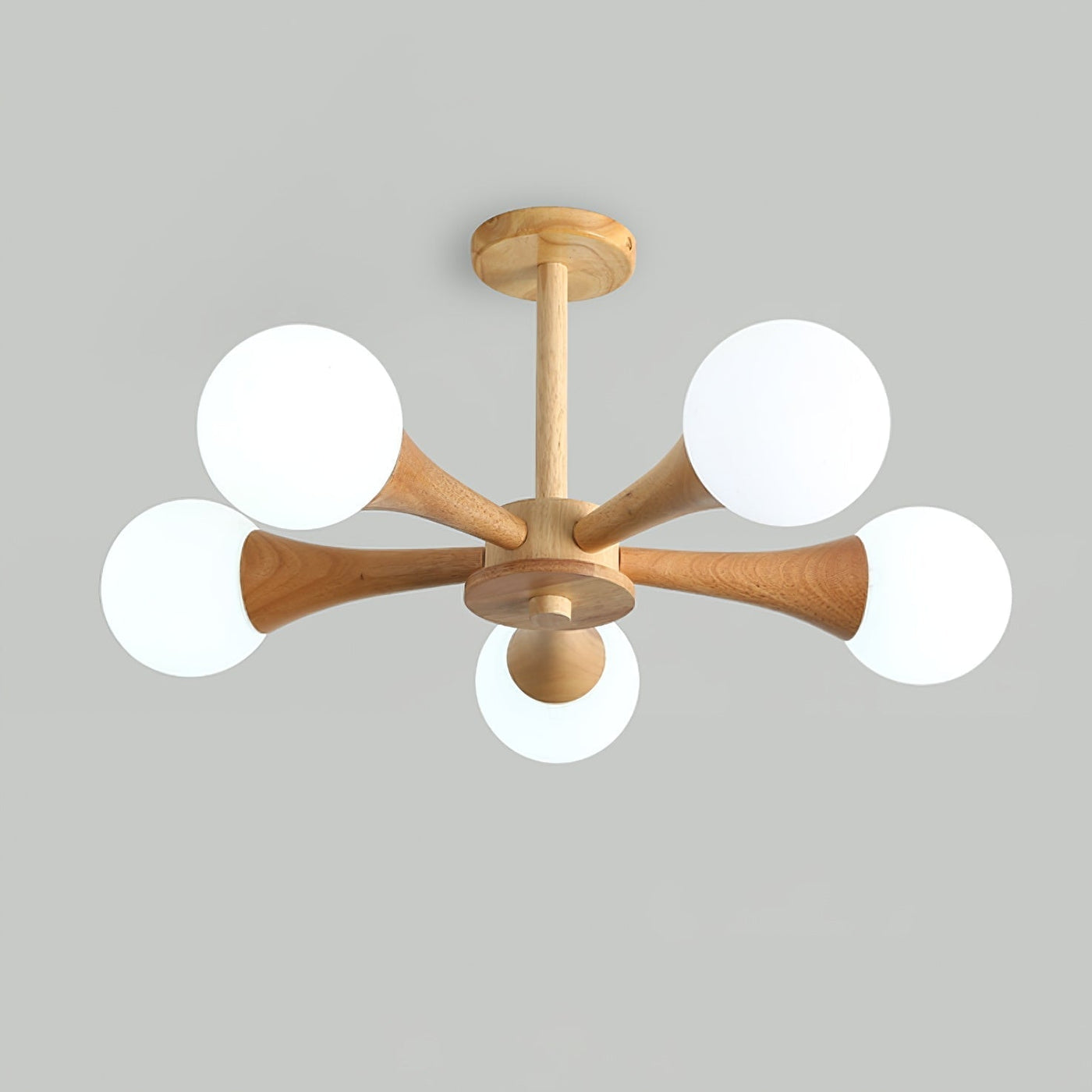 Luxury Wooden & Glass Chandelier – Elegant Illumination for a Sophisticated Space