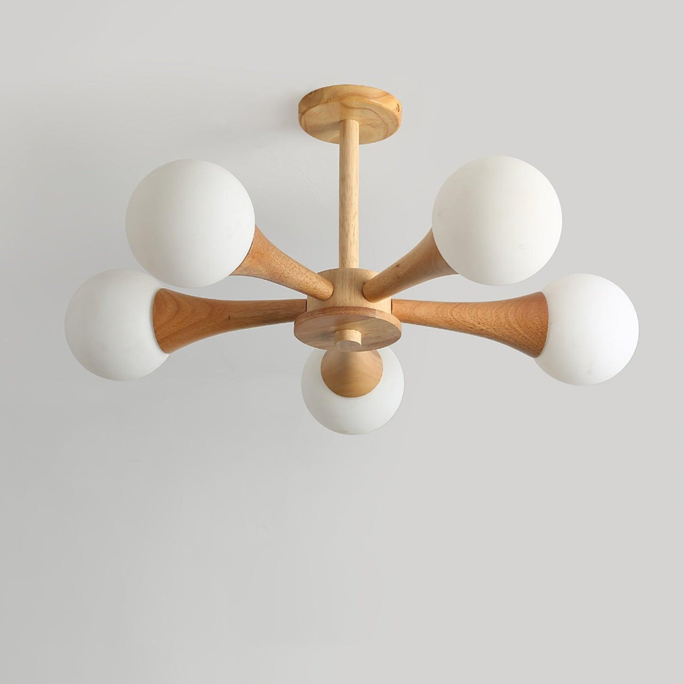Luxury Wooden & Glass Chandelier – Elegant Illumination for a Sophisticated Space