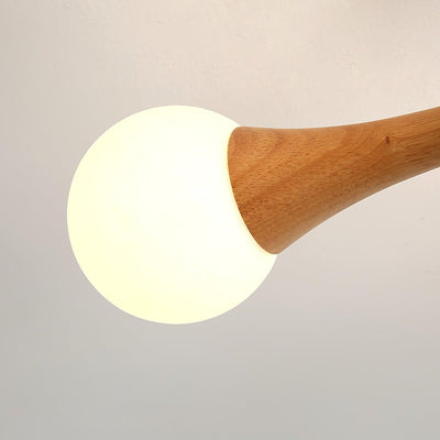 Luxury Wooden & Glass Chandelier – Elegant Illumination for a Sophisticated Space