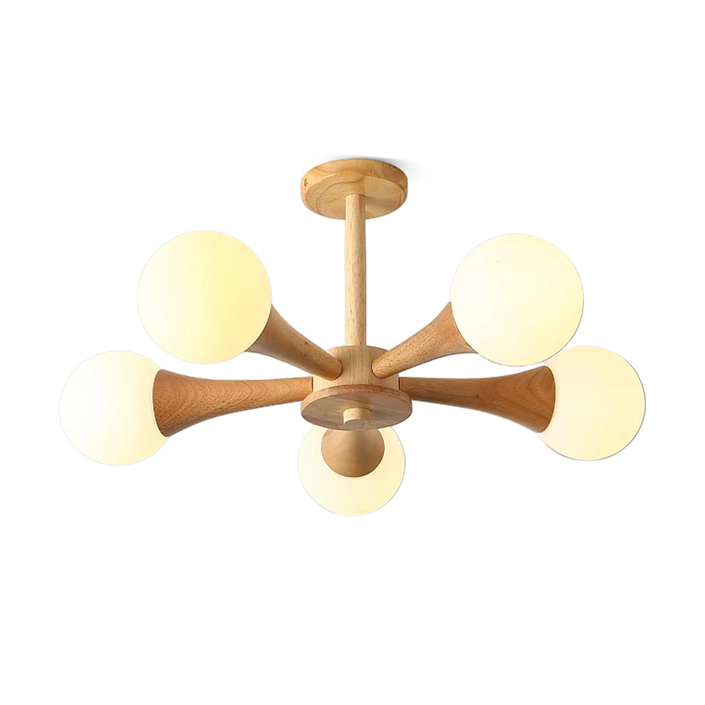 Luxury Wooden & Glass Chandelier – Elegant Illumination for a Sophisticated Space