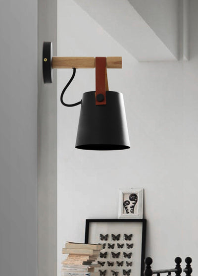 Nordic Cone Wood Wall Light – Elegant Scandinavian-Inspired LED Sconce