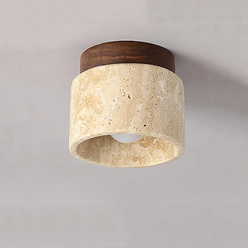 Japanese Cream Style Ceiling Lamp – Minimalist LED Light with Natural Elegance