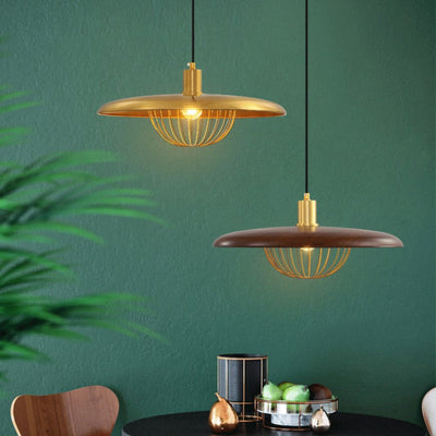 Imitation Wood Grain Pendant Light – Nordic-Style Hanging Lamp for Rustic Interiors