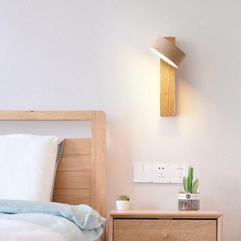 Wabi-Sabi Off-White Travertine Wall Lamp – Minimalist Elegance in Natural Form