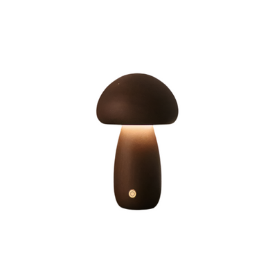 Rechargeable Wooden Mushroom Lamp – Touch Control LED Table Light