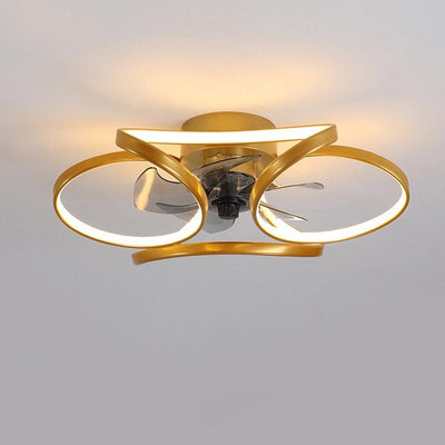 Flower Ceiling Fan Light – Modern LED Chandelier with Remote Control (45W)
