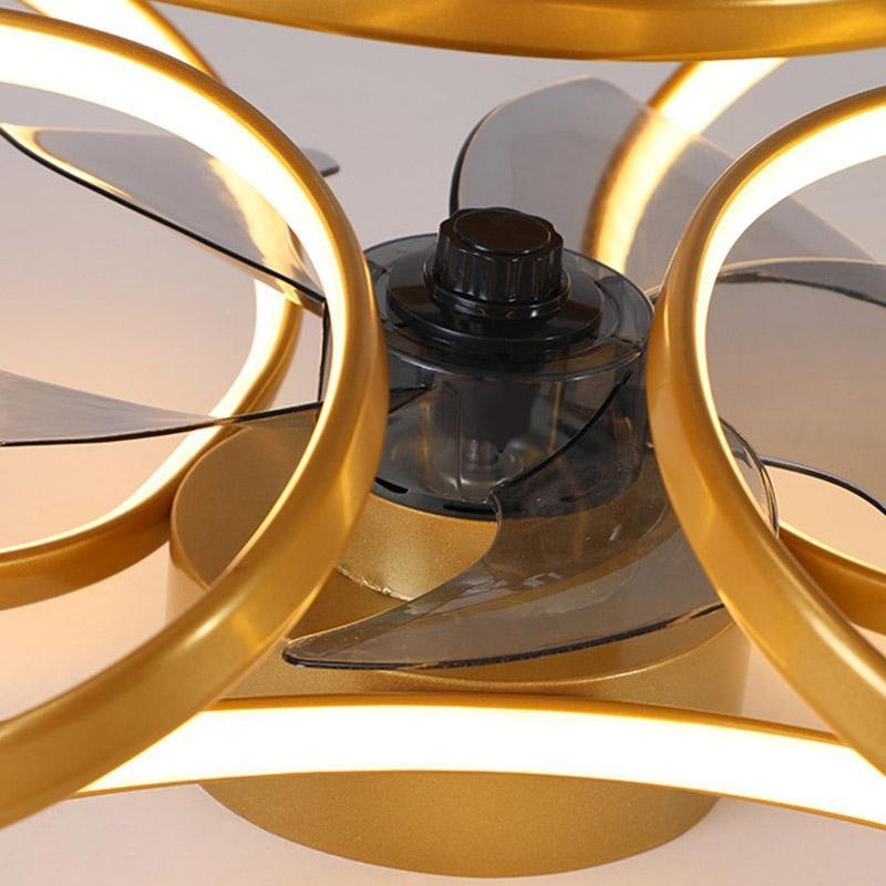 Flower Ceiling Fan Light – Modern LED Chandelier with Remote Control (45W)