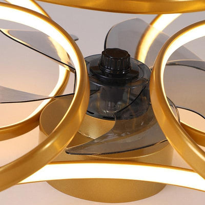 Flower Ceiling Fan Light – Modern LED Chandelier with Remote Control (45W)
