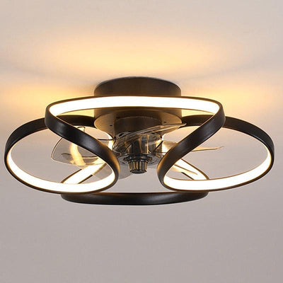 Flower Ceiling Fan Light – Modern LED Chandelier with Remote Control (45W)
