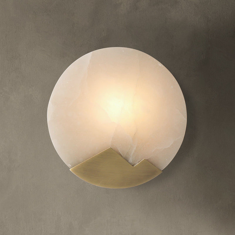 Nordic Minimalist Marble Wall Light – Elegant Brass & Marble Accent Lighting