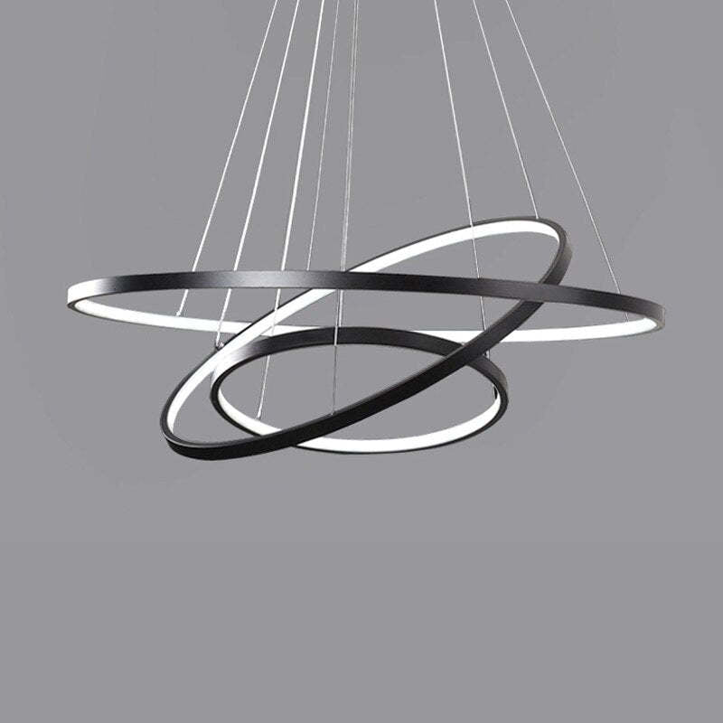 Yumanira 3-Ring Modern Ceiling Light – Dimmable LED Pendant with Remote Control