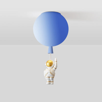 Fateh Modern Moon & Astronaut LED Ceiling Light – Whimsical Space-Themed Lamp