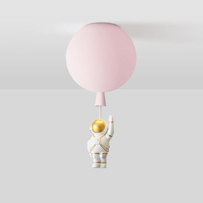 Fateh Modern Moon & Astronaut LED Ceiling Light – Whimsical Space-Themed Lamp