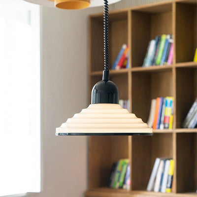 French Cream Wind Glass Pendant Light – Elegant Warm Glow Hanging Lamp (E27)