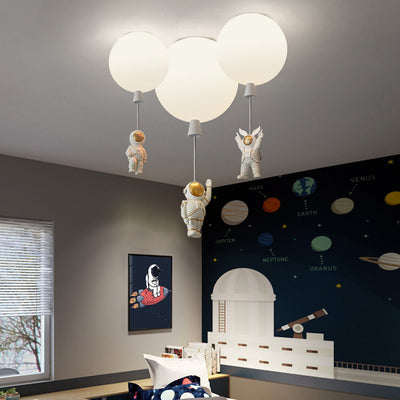 Fateh Modern Moon & Astronaut LED Ceiling Light – Whimsical Space-Themed Lamp