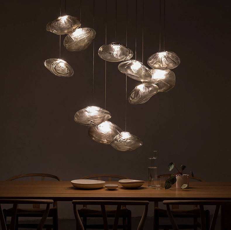 Minimalist Blown Glass Bubble Pendant Light – Elegant Handcrafted Design