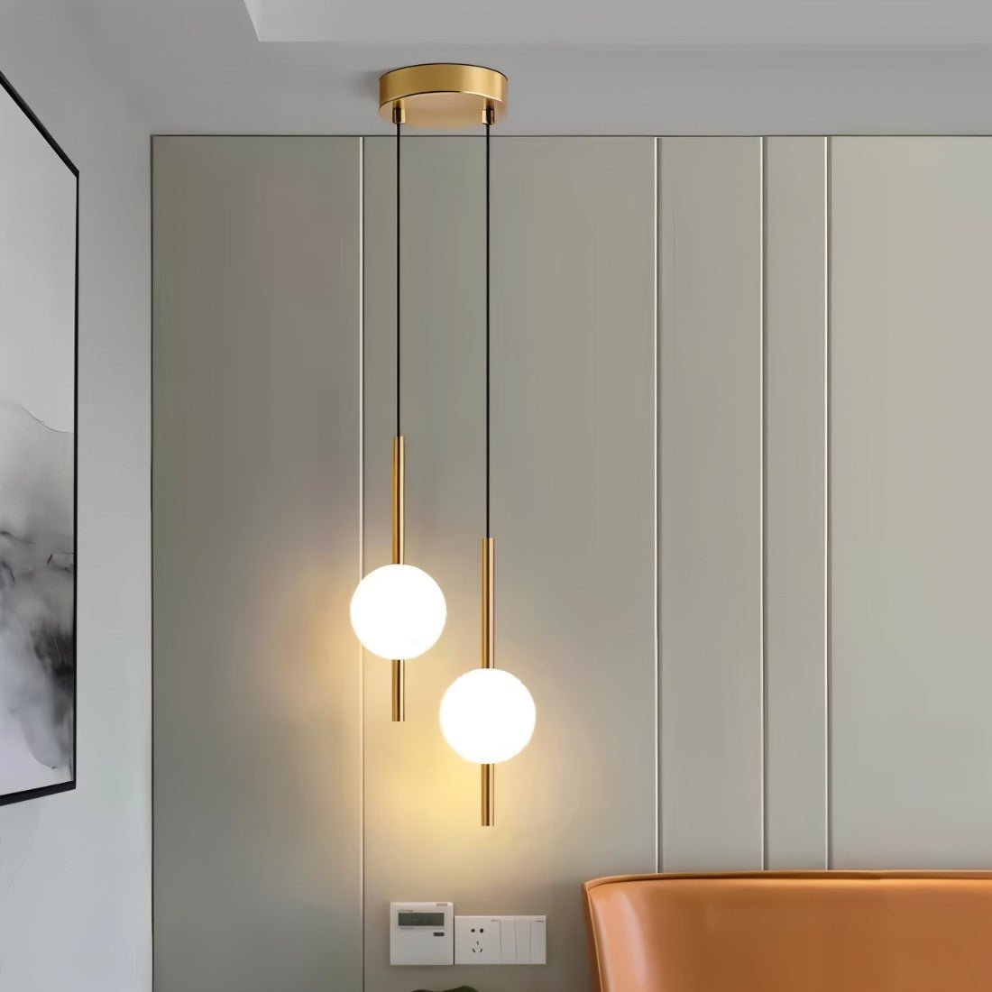 Afzal Pendant Light – Minimalist Glass Globe Hanging Lamp for Elegant Interiors