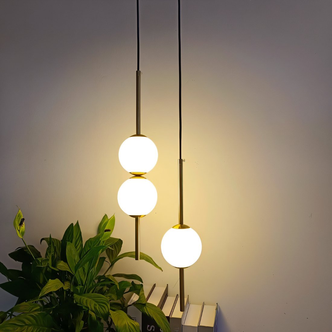 Afzal Pendant Light – Minimalist Glass Globe Hanging Lamp for Elegant Interiors