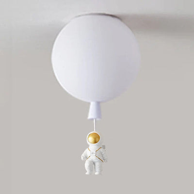 Fateh Modern Moon & Astronaut LED Ceiling Light – Whimsical Space-Themed Lamp