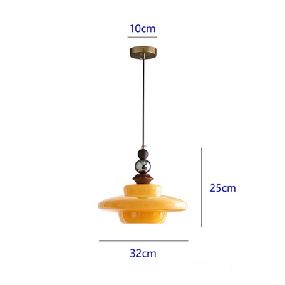 Medieval-Style Beige Glass Pendant Light – Elegant Dining Room Chandelier