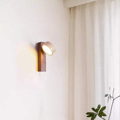 Wabi-Sabi Off-White Travertine Wall Lamp – Minimalist Elegance in Natural Form