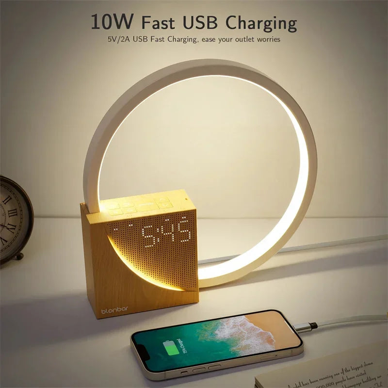 Touch Control Bedside Alarm Clock Light – Elegant & Adjustable Wake-Up Lamp
