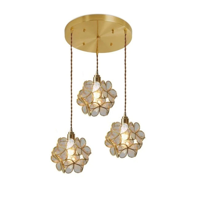 Petal Glass Pendant Light – Elegant Floral-Inspired Hanging Lamp (E27, Adjustable 150cm)