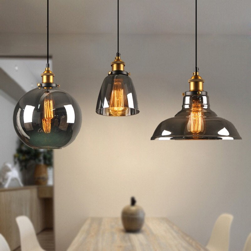 Antique Glass Pendant Light – Vintage Art Deco Hanging Lamp