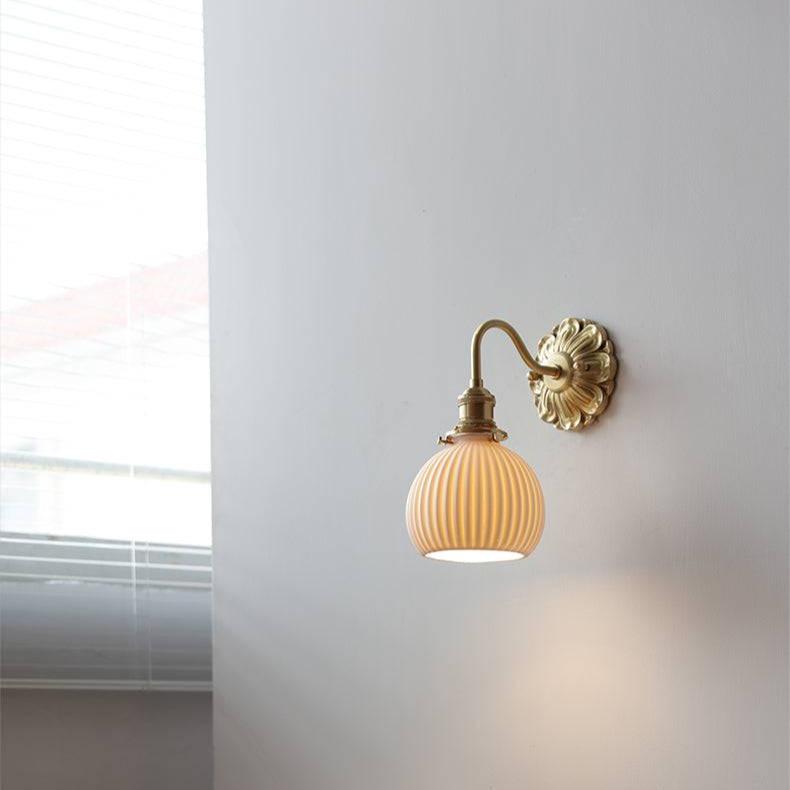Brass & White Ceramic Wall Light – Classic Elegance for Timeless Interiors