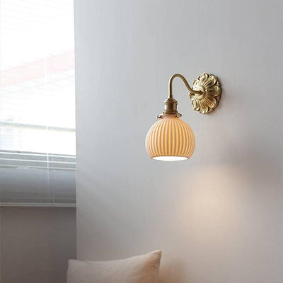 Brass & White Ceramic Wall Light – Classic Elegance for Timeless Interiors