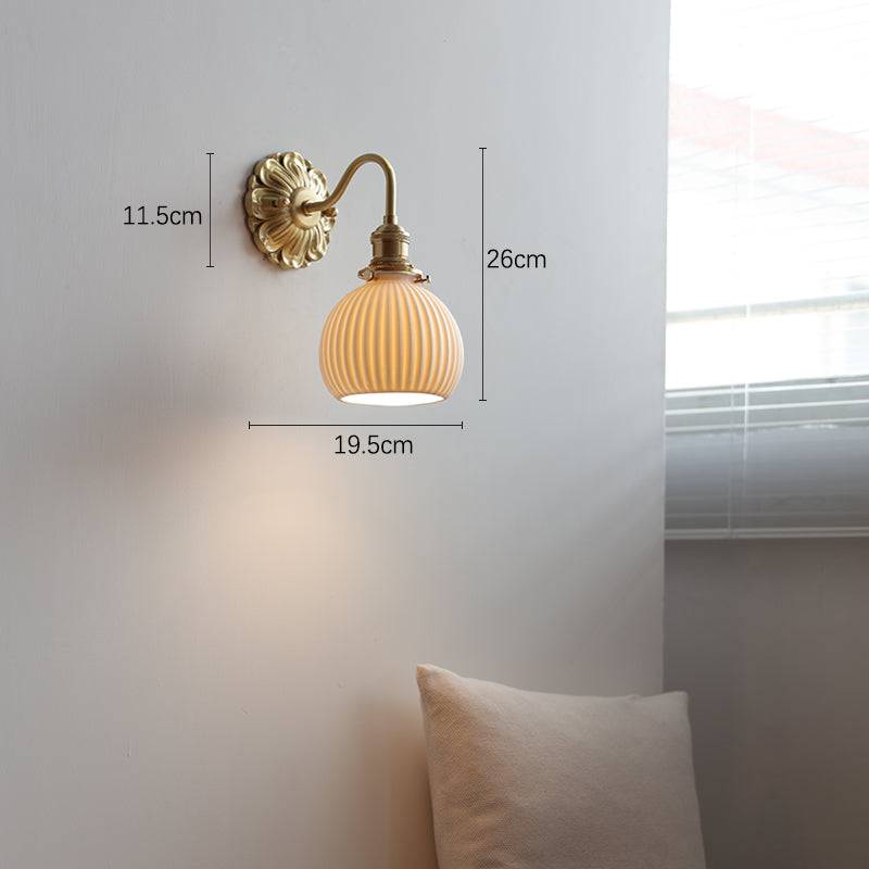 Brass & White Ceramic Wall Light – Classic Elegance for Timeless Interiors