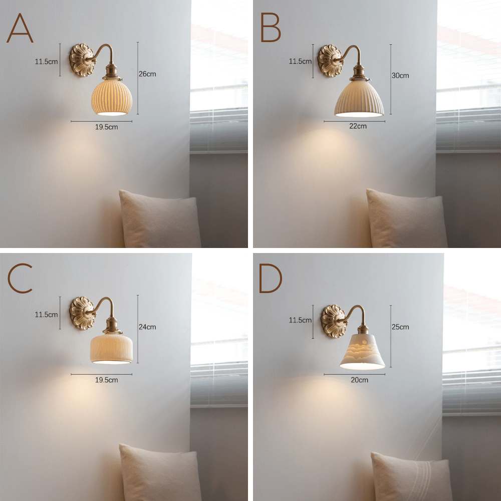 Brass & White Ceramic Wall Light – Classic Elegance for Timeless Interiors