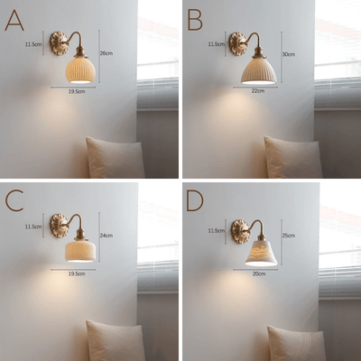 Brass & White Ceramic Wall Light – Classic Elegance for Timeless Interiors