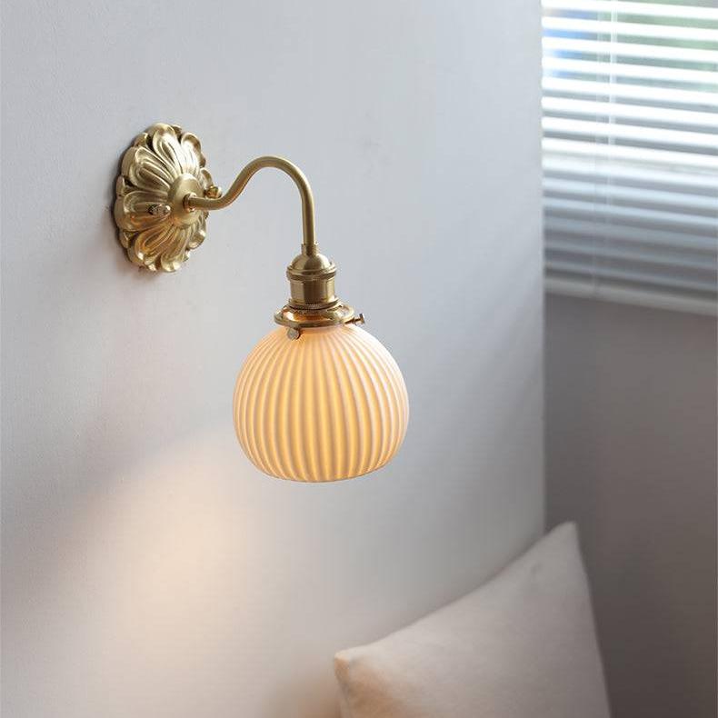 Brass & White Ceramic Wall Light – Classic Elegance for Timeless Interiors