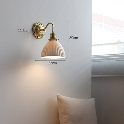 Brass & White Ceramic Wall Light – Classic Elegance for Timeless Interiors