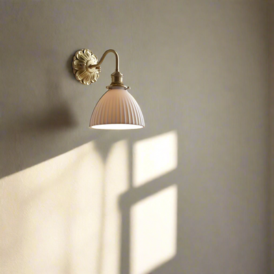 Brass & White Ceramic Wall Light – Classic Elegance for Timeless Interiors