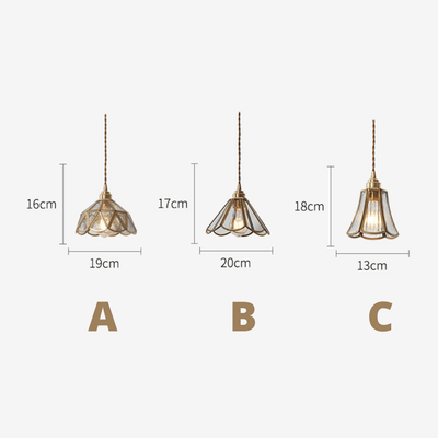 Elegant Clear Glass Pendant Light – Modern Hanging Lamp with Brass Finish