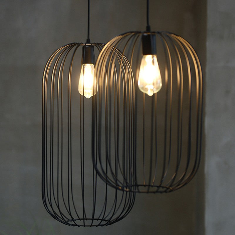 Striped Cage Floor Lamp – Modern Rattan & Metal Statement Lighting