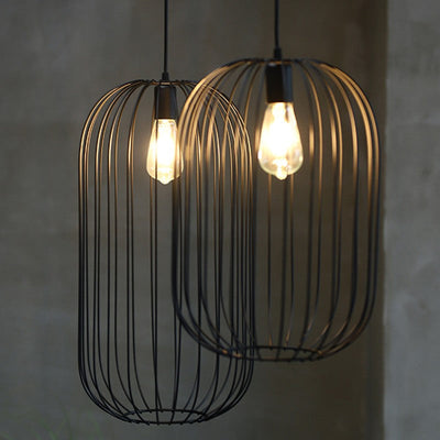 Striped Cage Floor Lamp – Modern Rattan & Metal Statement Lighting