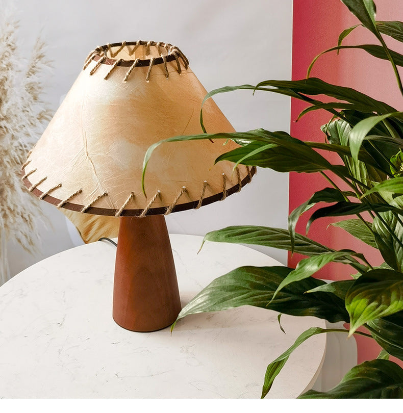 Century Style Solid Wood Table Lamp – Timeless Design with Warm LED Light