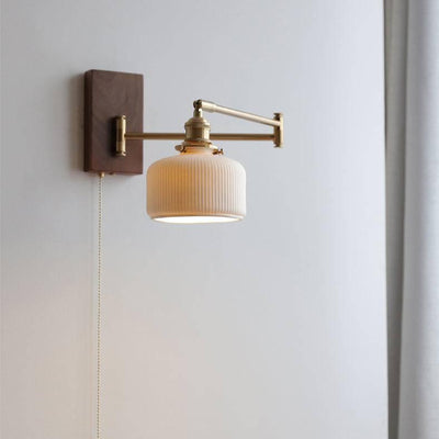 Modern Ceramic & Wood Wall Light – Contemporary Accent for Stylish Interiors