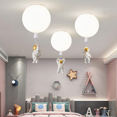 Fateh Modern Moon & Astronaut LED Ceiling Light – Whimsical Space-Themed Lamp